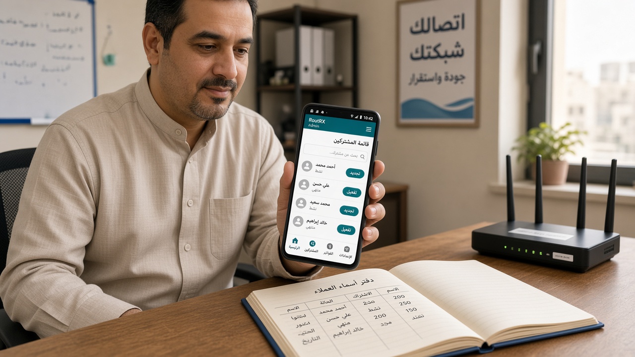 استخدام تطبيق الإدارة على الجوال لقائمة المشتركين